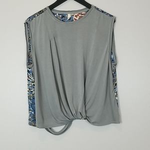 TINY Printed Back Short Sleeve Blouse Top
